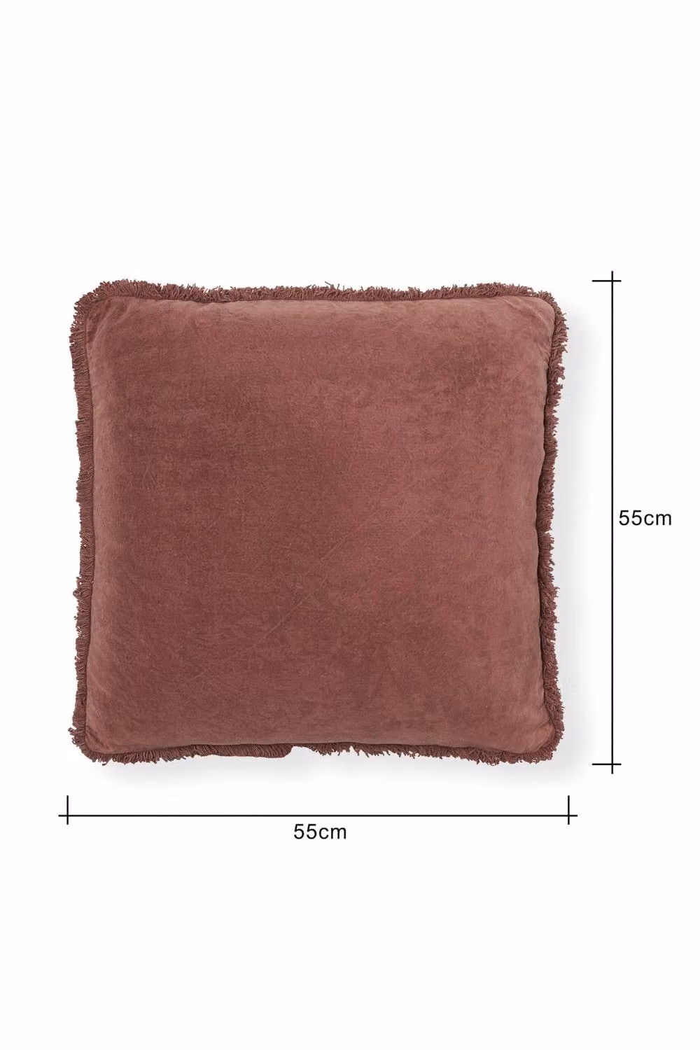 BHS Camille Square Cotton Cushion in Red and Pink, W/D/H: 55 x 55 x 55 cm – 3