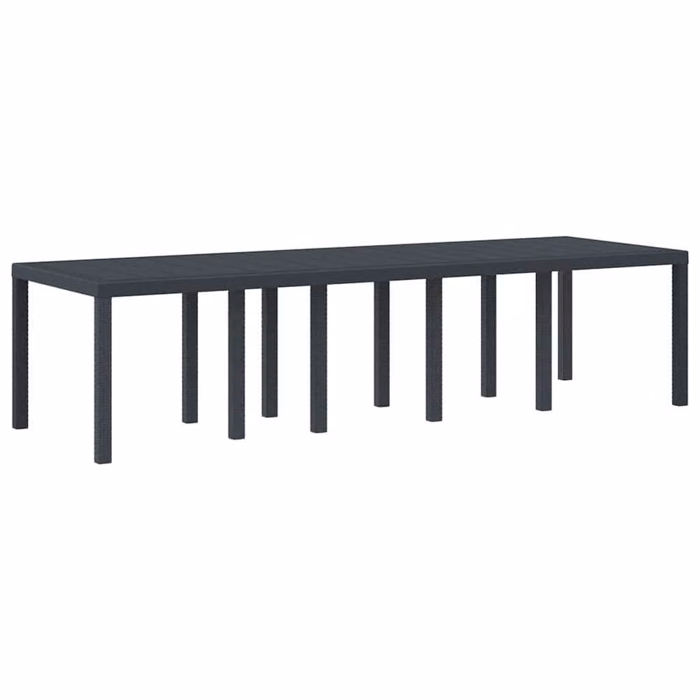 Berkfield Home Modern Anthracite Poly Rattan Garden Table, W/D/H: 300 x 100 x 73 cm – 2