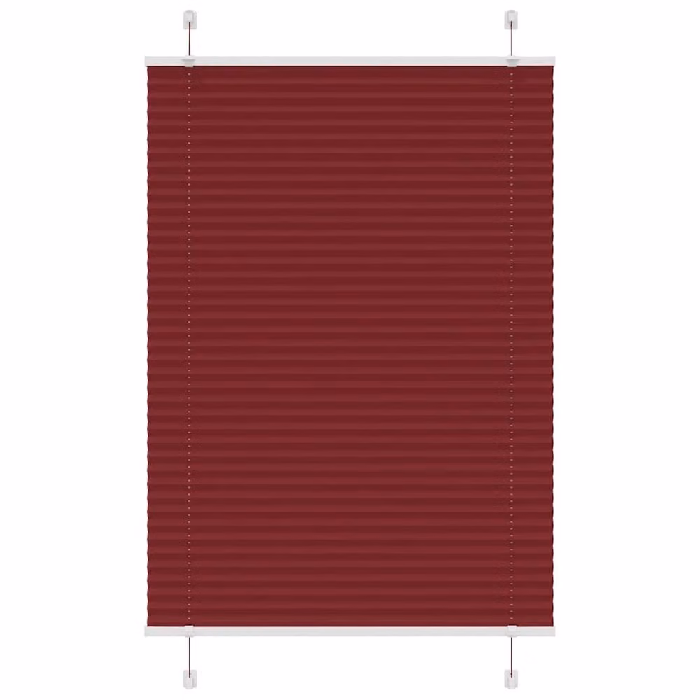 Berkfield Home Single Pleat Corded Blind in Bordeaux Red, Polyester, W: 100 cm, H: 100 cm – 2