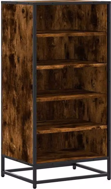 Berkfield Home Smoked Oak Shoe Rack in Brown, W/D/H: 48 x 38 x 97.5 cm – 1