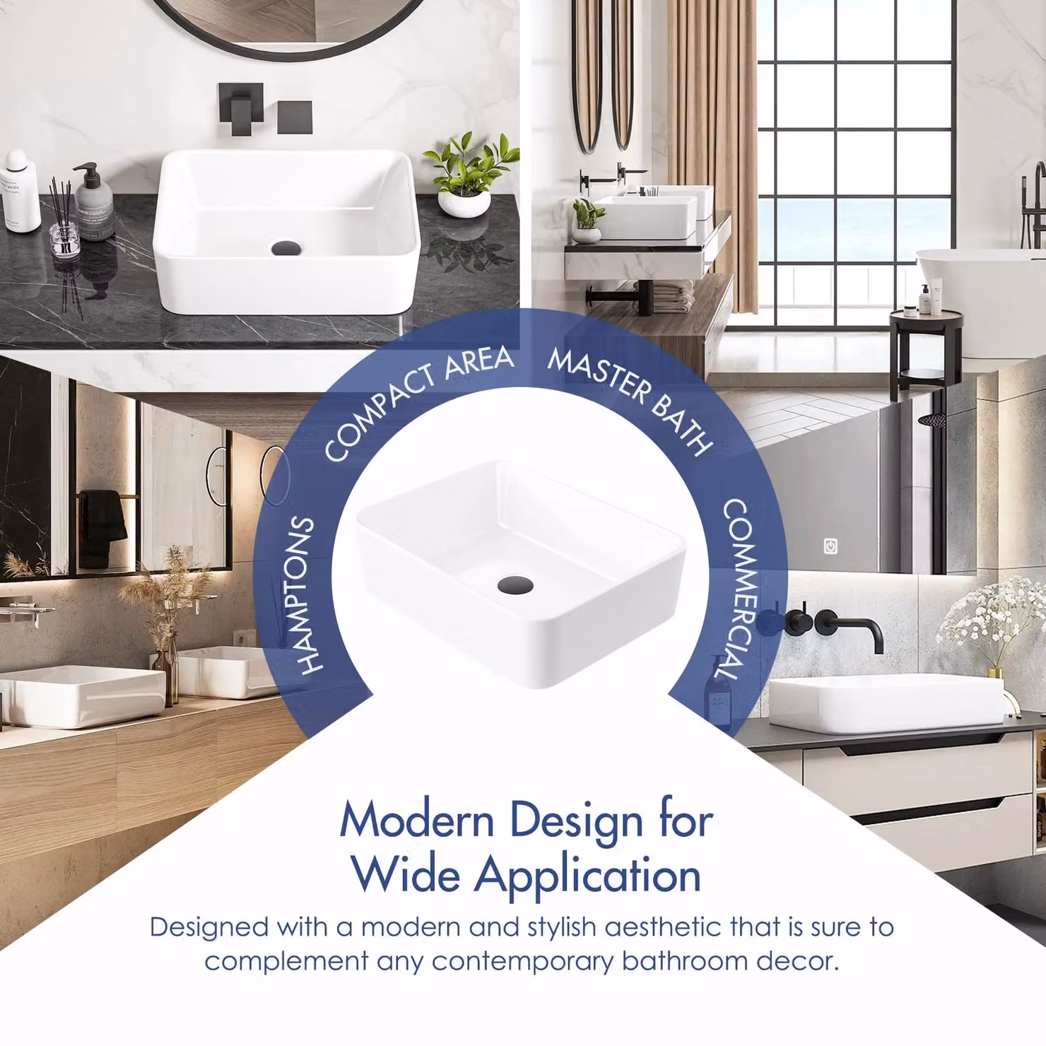 Dprodo White Ceramic Rectangular Countertop Vessel Sink, W: 83 cm, D: 40 cm, H: 40 cm – 3