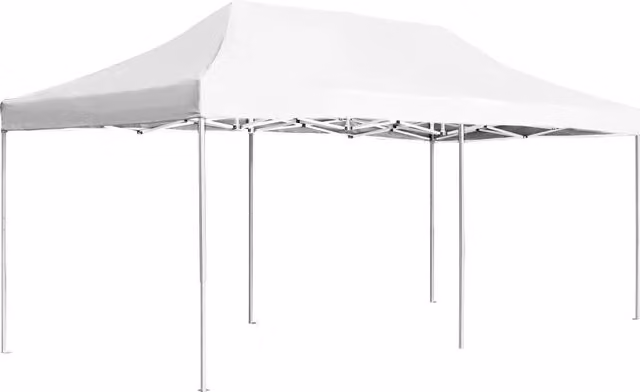 Berkfield Home Professional Folding Party Tent in White Aluminium and PVC, W: 6 m, D: 3 m