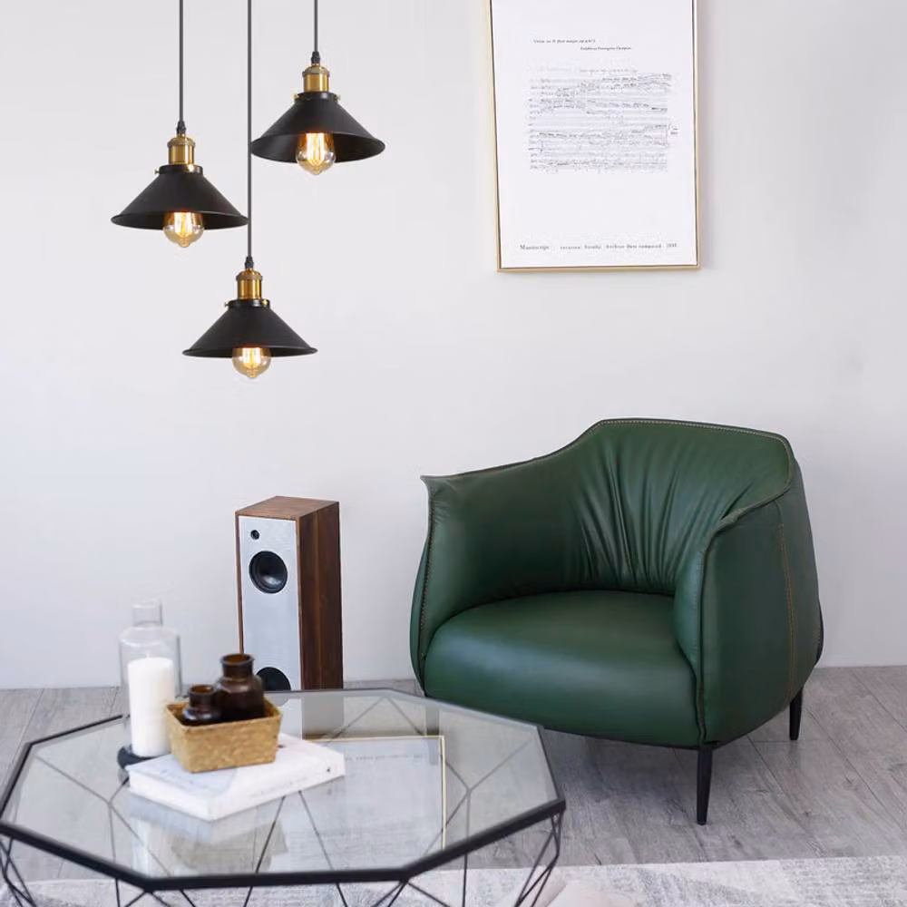 COMELY 3-Light Vintage Metal Pendant Light in Black with E27 Fitting – 3
