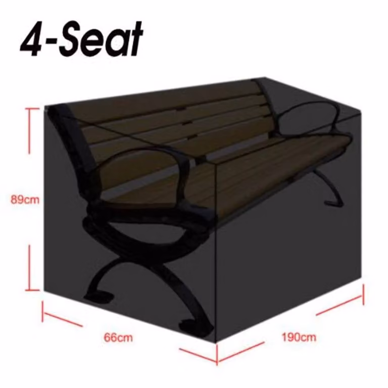 Kelvenix Waterproof Black Polyester Garden Bench Cover W: 190 cm, D: 66 cm, H: 89 cm
