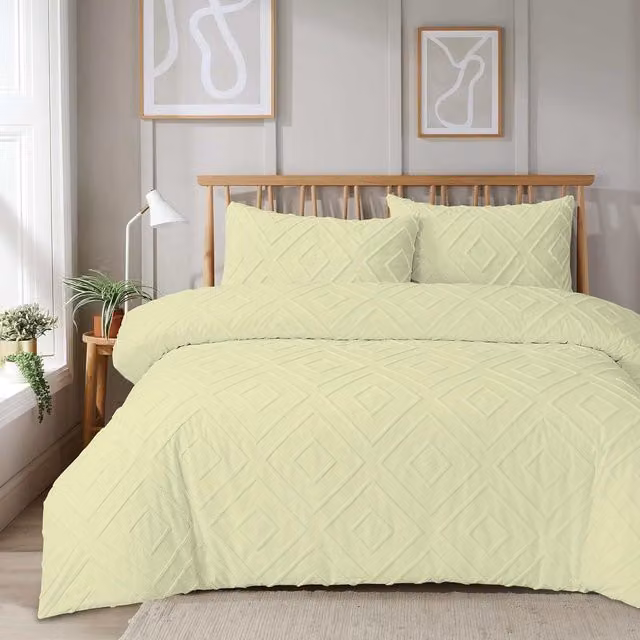NewEdgeBlinds Modern Plain Breathable Duvet Cover in Beige and Yellow, 180 x 200 cm