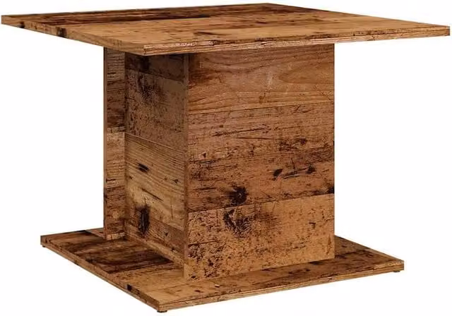 Berkfield Home Square Coffee Table in Brown Rustic Old Wood, W/D/H: 55.5 x 55.5 x 40 cm