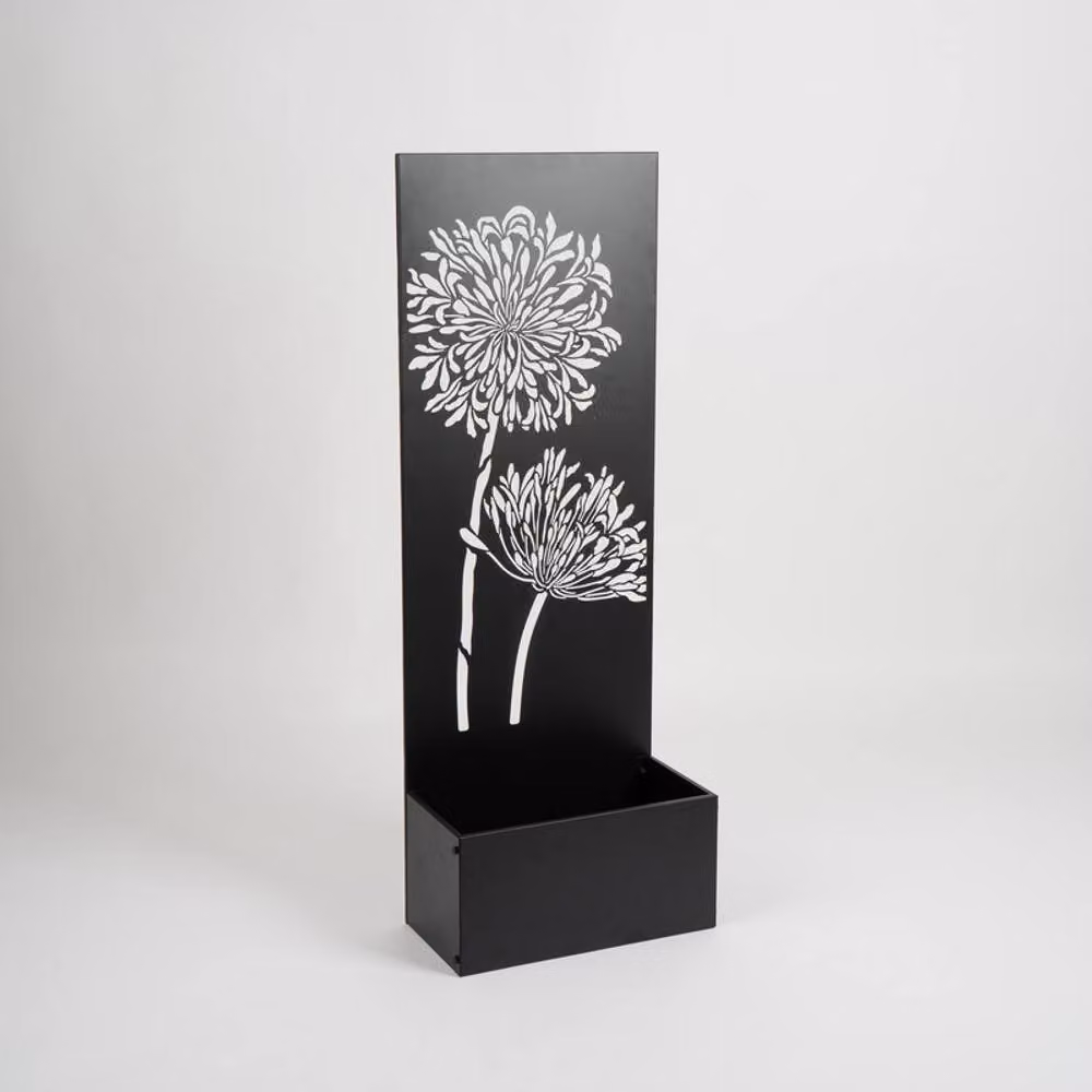 Scottish Everlastings Ltd Black Metal Planter Tub with Screen W: 120 cm, D: 45 cm, H: 25 cm – 3