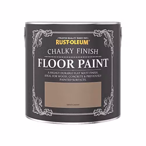 Rust-Oleum Salted Caramel Brown Scratch-Proof Water-Based Floor Paint in Matt Finish, 2.5L – 2