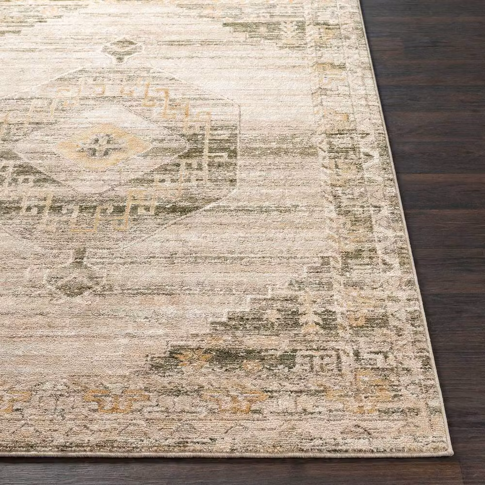 Livabliss Fifth Avenue Vintage Traditional Fringe Living Room Rug in Grey, Brown and Green, W: 155 cm, L: 220 cm – 3