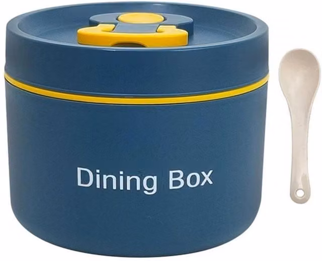 FLAVORA Blue Thermal Insulated Stainless Steel Portable Hot Food Container, 650 ml – 1