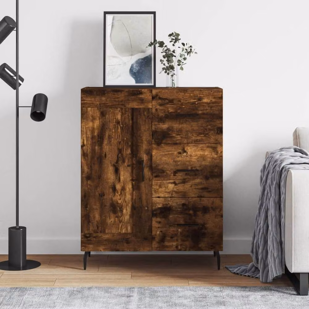 Berkfield Home Smoked Oak Sideboard in Brown, W/D/H: 69.5 x 34 x 90 cm – 2