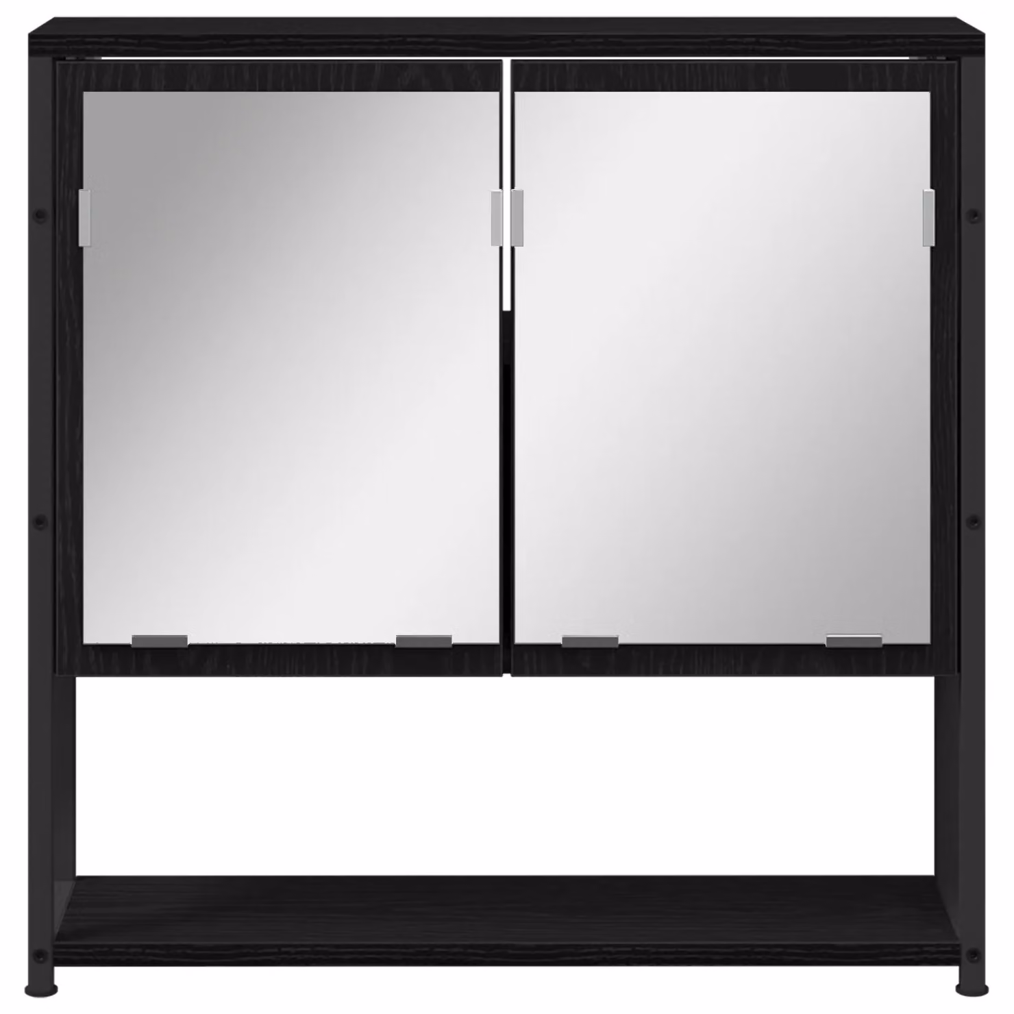 Berkfield Home Modern Black Oak Bathroom Mirror Cabinet with Internal Shelves, W: 60 cm, D: 16 cm, H: 60 cm – 4