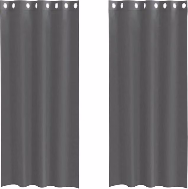 Berkfield Home Voile Curtains with Eyelets, 2 Pack, Grey, W: 140 cm, H: 225 cm – 1