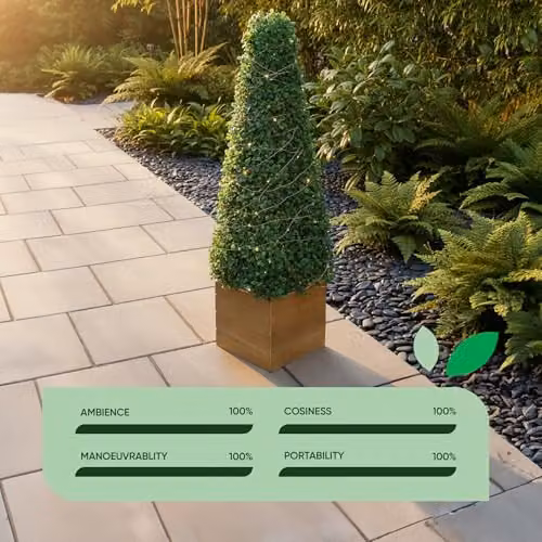 Gardenwize Solar Powered Artificial Topiary Obelisk Tree in Green – 4