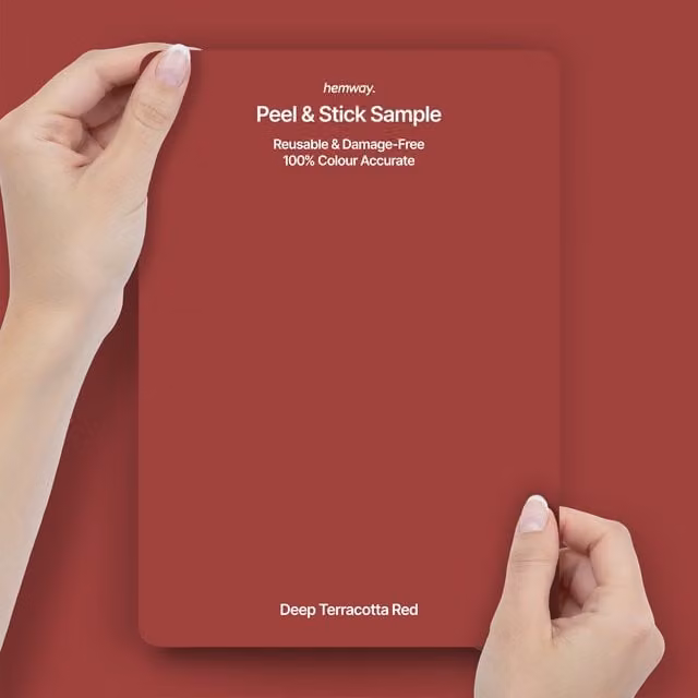 Hemway Interior Paint Sample Peel and Stick Swatch in Deep Terracotta Red