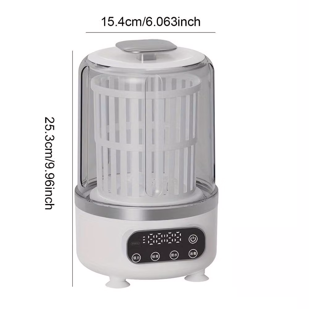 Ventryn Portable Mini Cordless Washing Machine for Socks and Underwear, White and Multicolour – 2