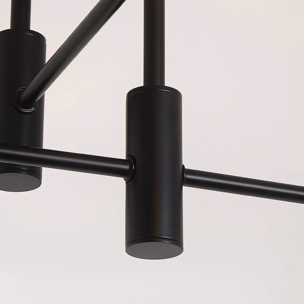 NIVOR Modern 4 Light Industrial Metal Sputnik Ceiling Chandelier in Black with E27 Bulbs – 3