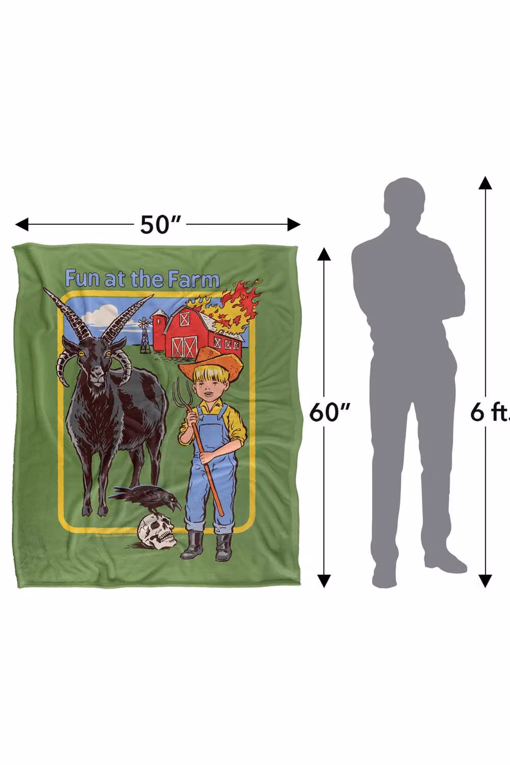Steven Rhodes Fun At The Farm Multicolour Silky Touch Super Soft Fleece Throw Blanket W/D/H: 152 x 127 cm – 3