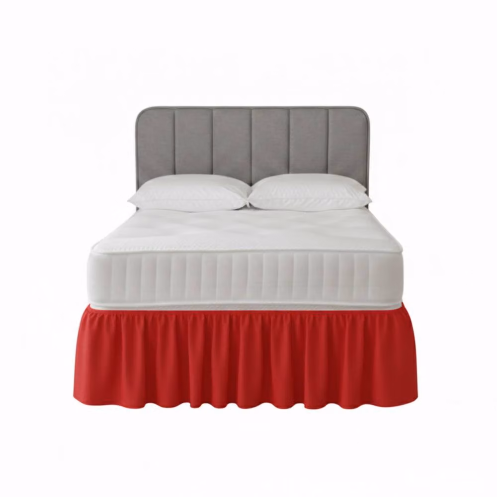 Snug City Red Polycotton Divan Bed Base Valance Sheet, Super King Size – 2