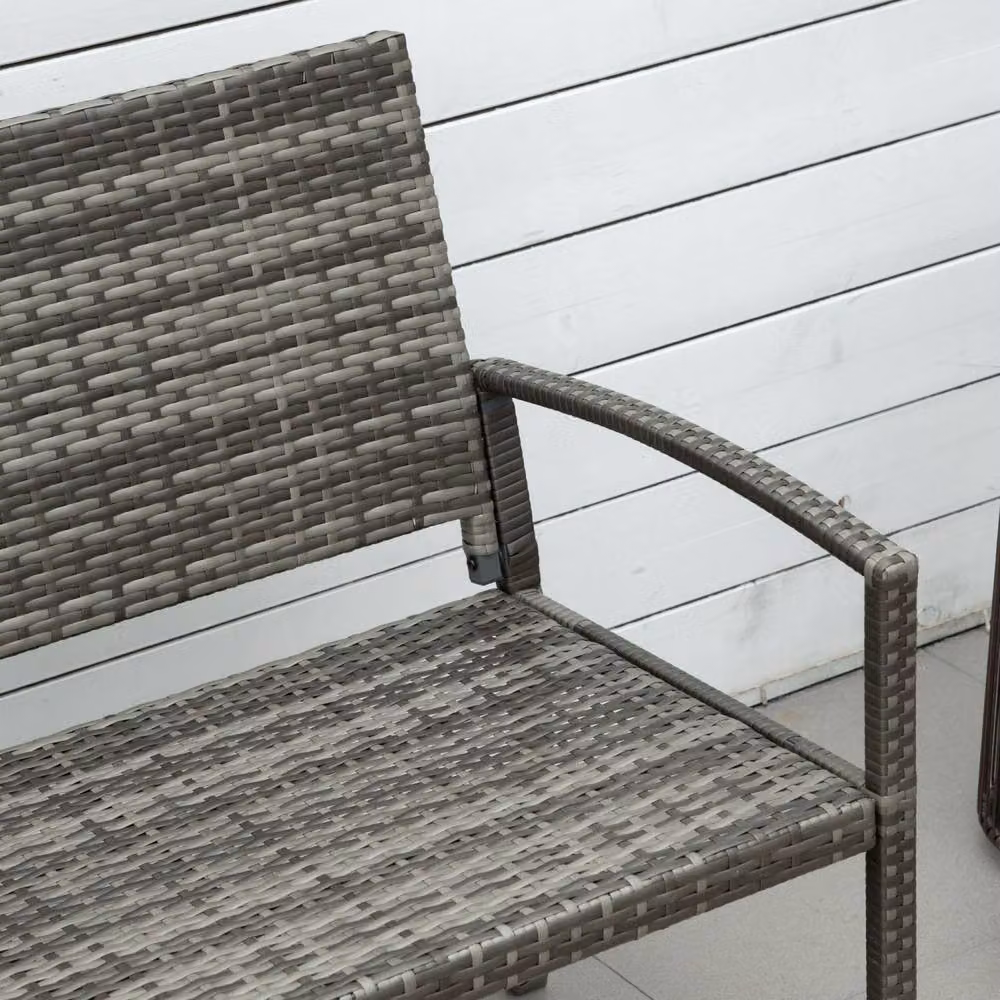 Wyld Haus Mata Grey PE Rattan 2 Seater Garden Bench with Armrests – 5
