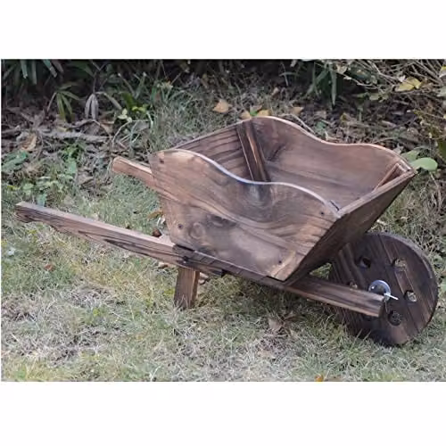 Gr8 Garden Brown Wooden Wheelbarrow Planter Tub – 2
