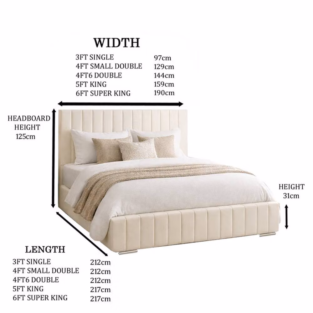 Desire Deco Grey Plush Velvet Upholstered Bed Frame W/D/H: 90 x 200 cm – 2