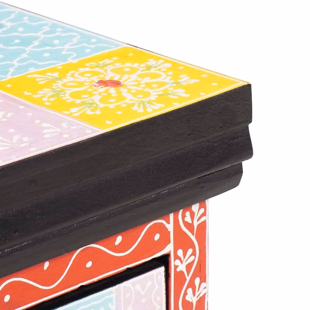 Berkfield Home Classic Bedside Cabinets, Set of 2, Solid Mango Wood, Multicolour, W/D/H: 40 x 30 x 28 cm – 3