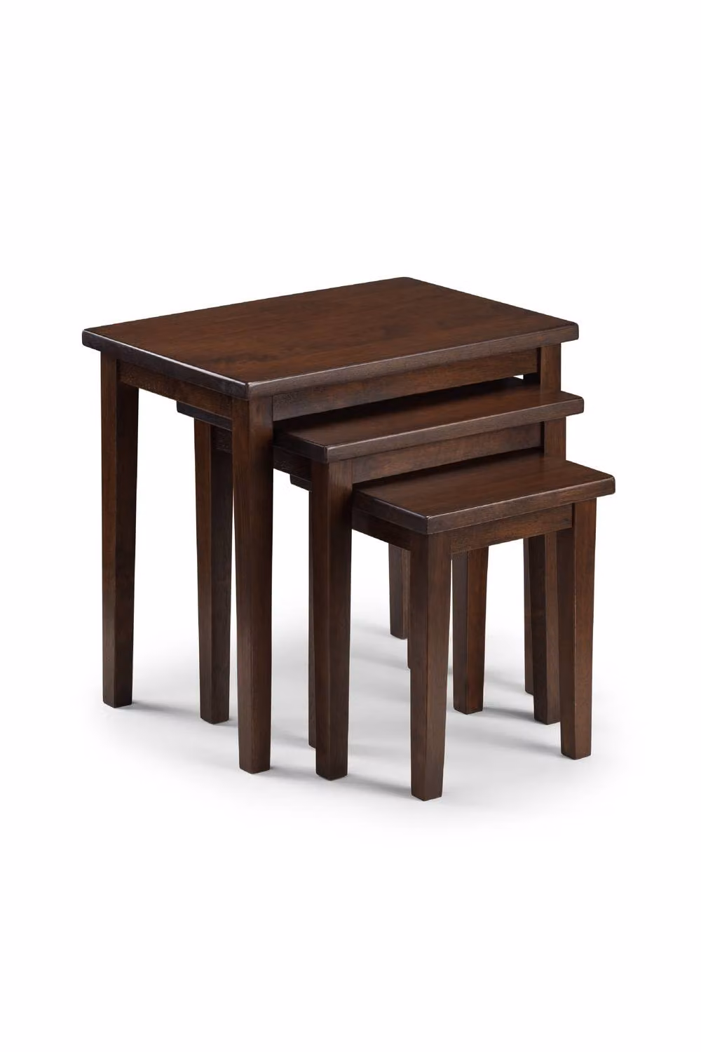 Julian Bowen Nest of 3 Modern Rubberwood Tables in Brown – 3