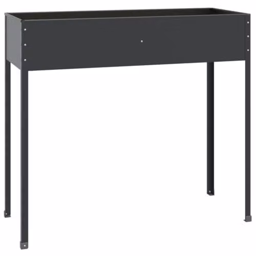 vidaXL Anthracite Galvanised Steel Garden Planter Tub W/D/H: 100.5 x 40.5 x 90 cm
