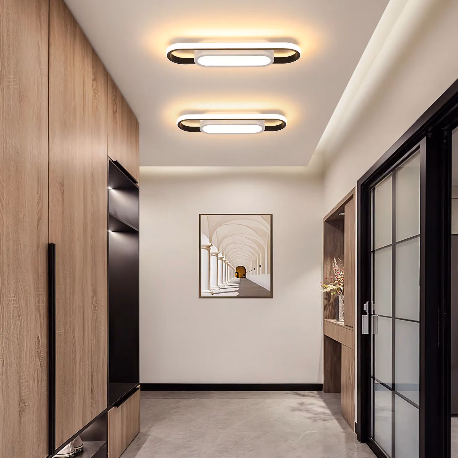 COMELY Black Oval LED Ceiling Light, 30 W, Warm White – 2