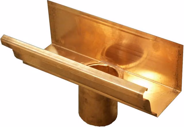 Coppa Gutta Large Ogee Copper Gutter Running Outlet to 80mm in Gold