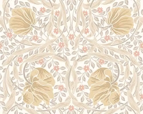 Origin Murals Flower Circle Floral Wall Mural in Beige and Yellow
