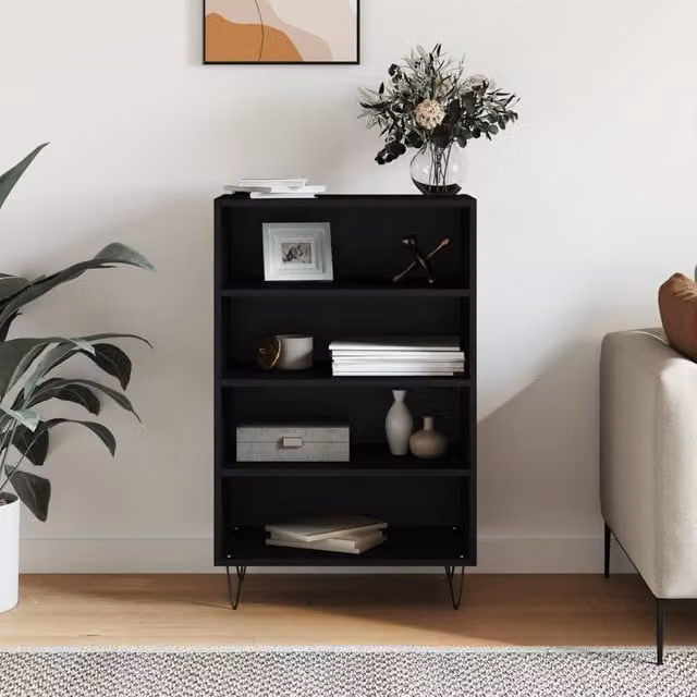 Berkfield Home Modern Black Highboard W: 57 cm, D: 35 cm, H: 90 cm – 1