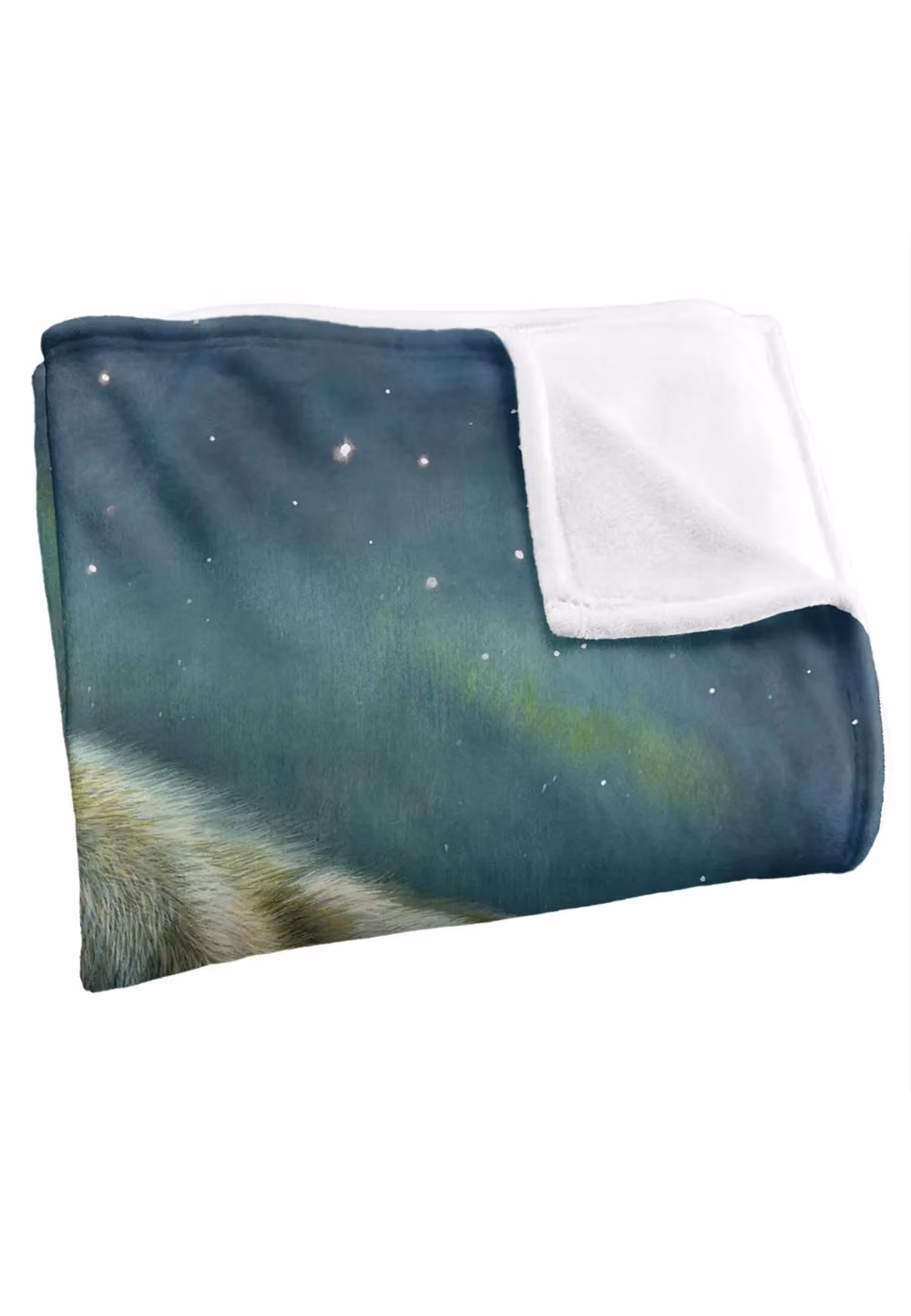 JQ Licensing Howling Wolf Aurora Silky Touch Super Soft Fleece Throw Blanket, White, W/D/H: 152 x 127 cm – 3