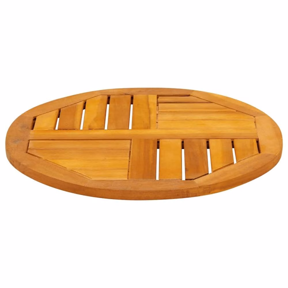 Berkfield Home Round Solid Wood Acacia Table Top, Brown, Diameter: 50 cm, Thickness: 2 cm – 3