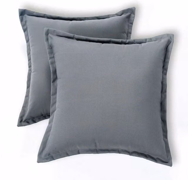 Homescapes Plain Outdoor Cushion Set of 2, Grey and Beige, W/D/H: 45 x 45 x 45 cm