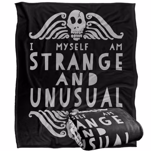 LOGOVISION Beetlejuice Strange and Unusual Super Soft Fleece Throw Blanket, Multicolour, W: 152 cm x L: 127 cm