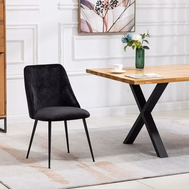 Artemis Home Morandi Velvet Dining Chairs, Set of 2, Black – 1