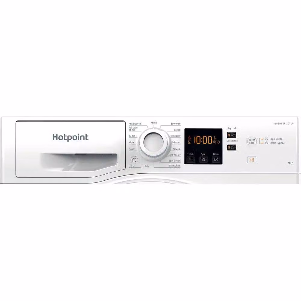 Hotpoint NSWF 946 W White 9kg Front Loader Washing Machine with 1400 RPM and A Energy Rating – 3