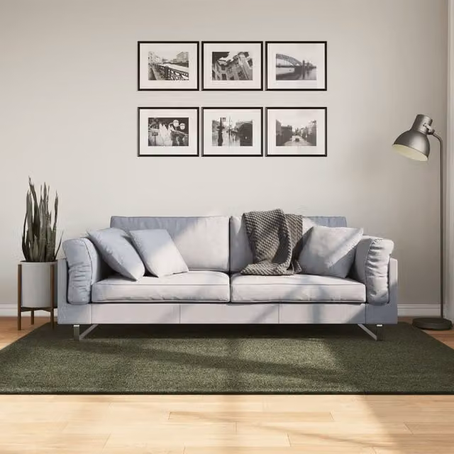 Berkfield Home HUARTE Short Pile Washable Rug, Forest Green, W: 140 cm, L: 200 cm – 1