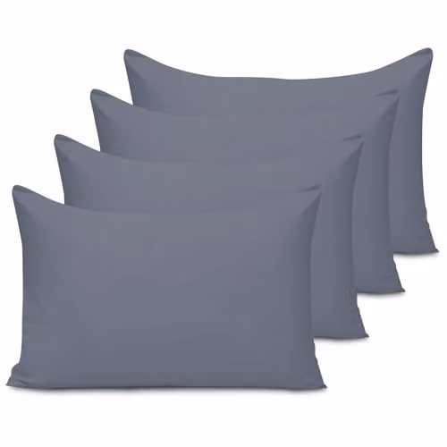 Pamposh Grey Microfibre Pillow Case Set of 4 with Envelope Closure, W/H: 50 x 75 cm – 1