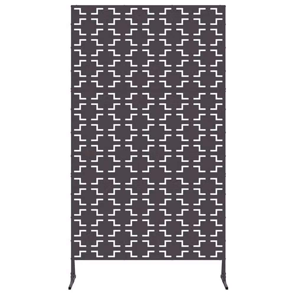 Berkfield Home Black Steel Freestanding Privacy Screen, W: 100 cm, D: 50 cm, H: 180 cm – 4
