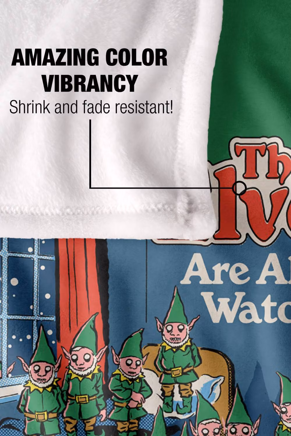 Steven Rhodes The Elves Are Always Watching Multicolour Fleece Throw Blanket W/D/H: 91 x 147 cm – 3