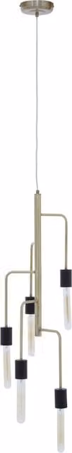 Orsina Modern 5 Bulb Adjustable Pendant Light by Interiors by Premier in Black and Gold/Brass