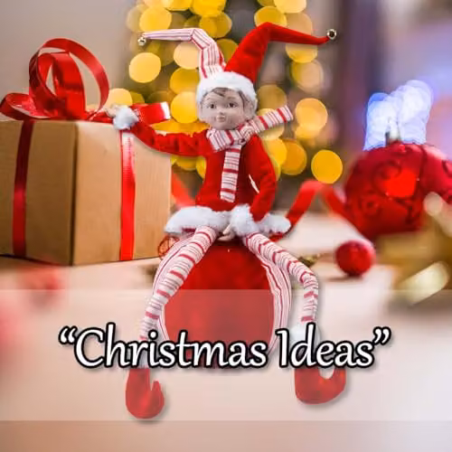 VFM e-Store Christmas Sitting Elf Tabletop Decoration, Red and White, H 62 cm x W 20 cm x D 20 cm – 4