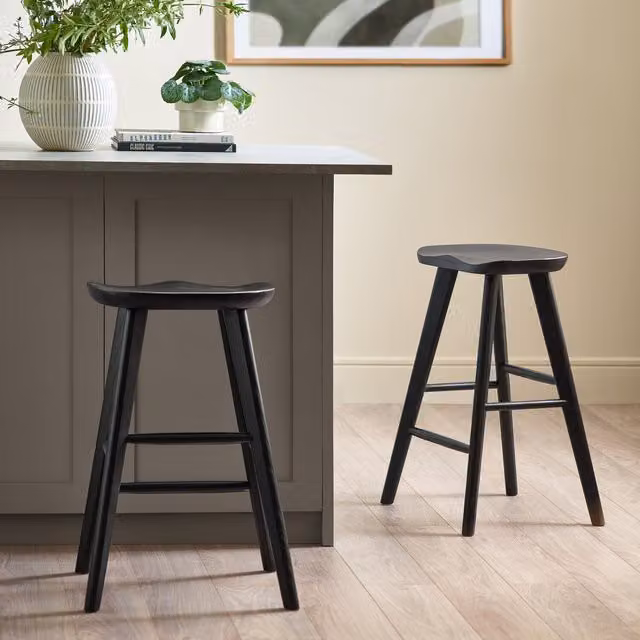 Julian Bowen Mulu Bar Stool in Black Matt Wood