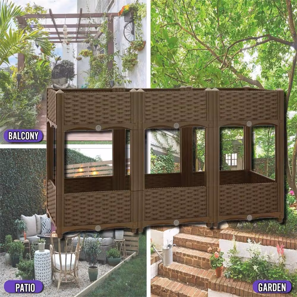 Nordara 2 Tier 6 Planter Raised Garden Bed in Brown, W/D/H: 120 x 40 x 83 cm – 5