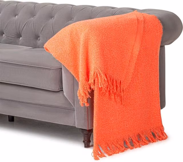 Luxury Living Acrylic Throw in Orange, Pink and White, W/D/H: 170 x 130 cm – 1