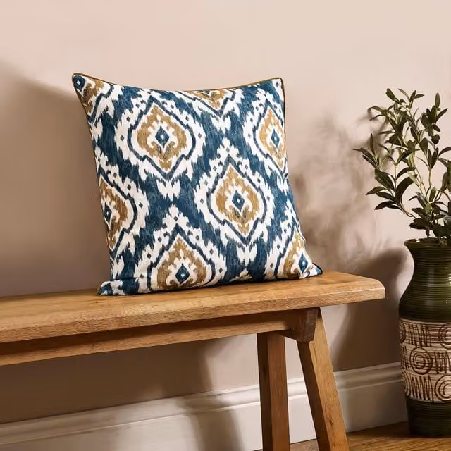 Pineapple Elephant Suri Square Cotton Filled Cushion, Teal Green, W x D: 55 x 55 cm
