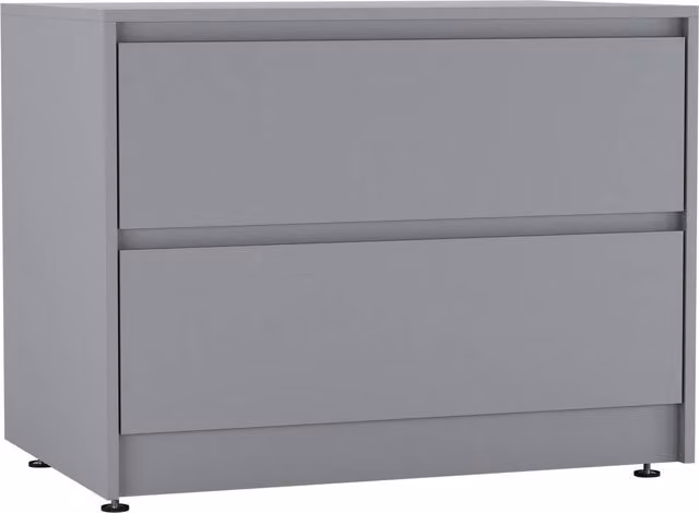 URBNLIVING Modern 2 Drawer Chest of Drawers in Grey